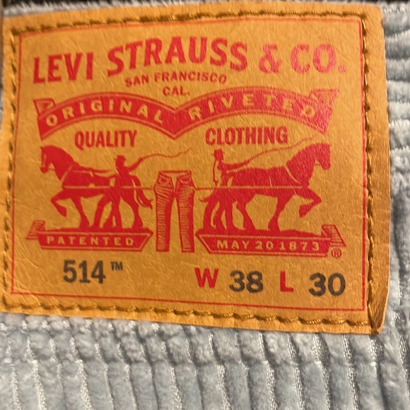 Levis men 514 straight light blue corduroy pants (2 sizes available) - Picture 3 of 6